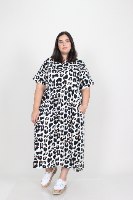 שמלת בריטני טריקו מנומר לבן