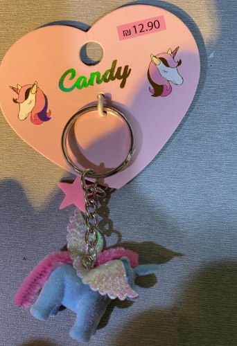 candy מחזיק מפתחות חד קרן תכלת