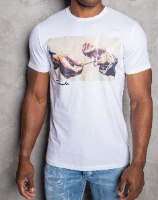 טי שרט T - AKASHI LOGO צבע לבן SMOKE