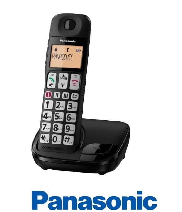 Panasonic טלפון אלחוטי עם מקשים גדולים ושמע מוגבר דגם KXTGE110