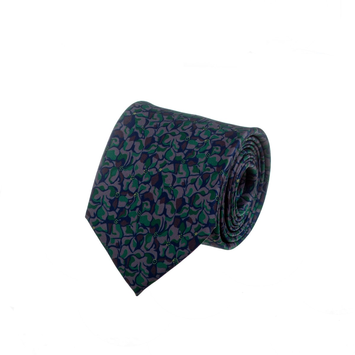 עניבה בהדפס כתמים ירוק - חום