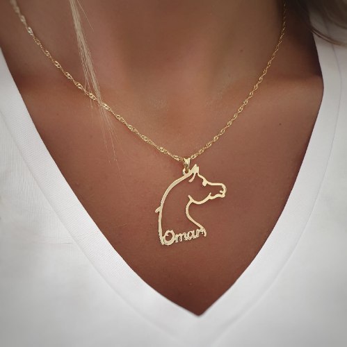 שרשרת סוס עם שם דגם LA271