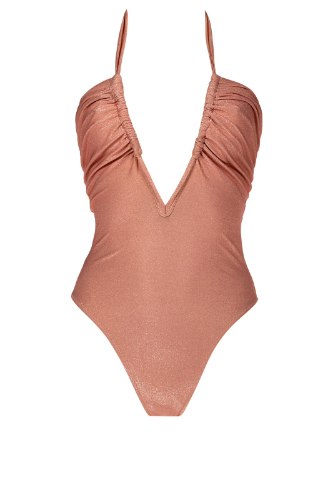 בגד ים שלם פנינה ורודה וי