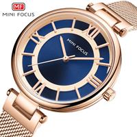 שעון עיצובי לנשים MINI FOCUS - צבע זהב כחול