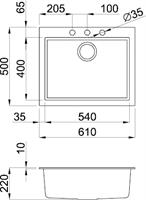 כיור מטבח קוואדרה 110 גרניטק עם פנל
