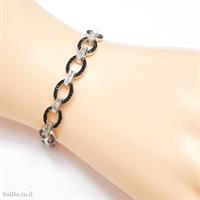 צמיד מכסף משובץ אבני זרקון  שחורות Z3126 | תכשיטי כסף 925