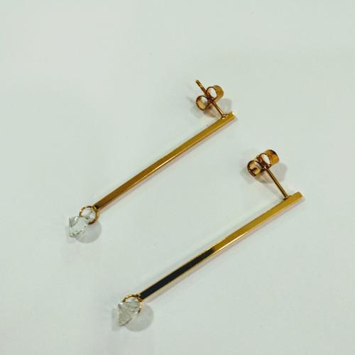 עגילי מוט עם אבן