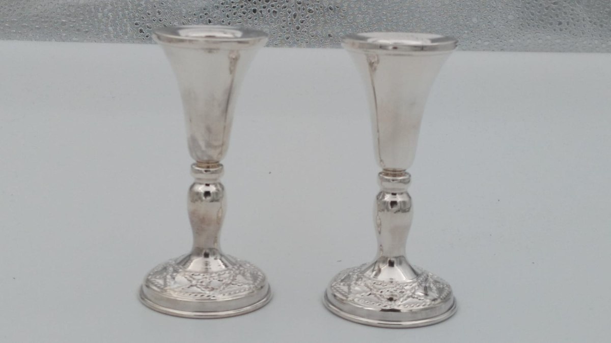 פמוטים עדינים לשבת מכסף טהור 925