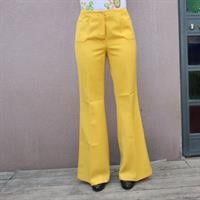 מכנסי סבנטיז צהובים מתרחבים מידה S