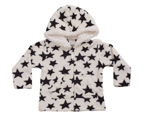 קפוצון פרווה כוכבים - לבן