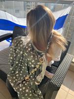 סינר הנקה פטנט - גם סינר הנקה וגם נשכן. 100%  כותנה אורגנית- Dark stars