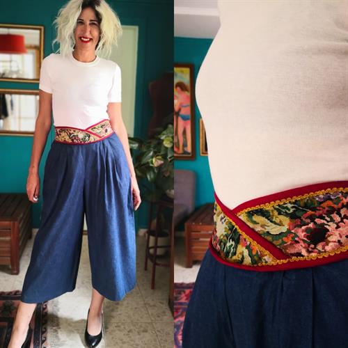 מכנס חצאית ג'ינס עם גובלן מידה M/L