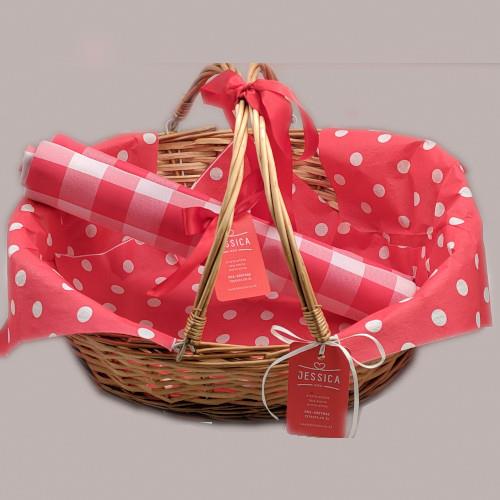 סלסלת פיקניק צבע טבעי ומפת פיקניק