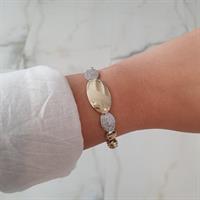 צמיד זהב משולב צהוב ולבן לאישה