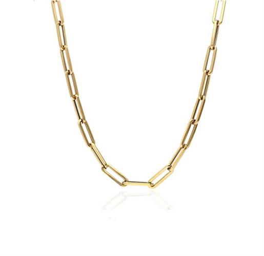 שרשרת זהב חוליות אובלי דגם אטב 43 סמ