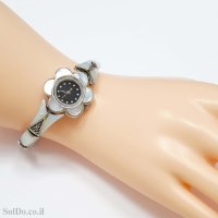 שעון מכסף מעוצב צדף לבן משובץ מרקזטים SH3272 | תכשיטי כסף