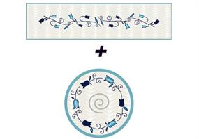 תחתית לסיר זכוכית דגם טוליפ כחול