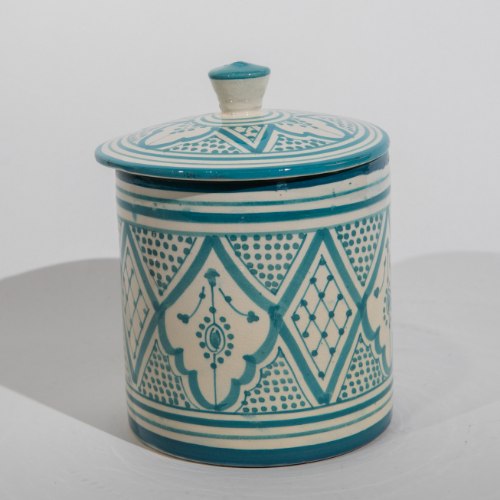 קוקי ג'אר טורקיז לבן פרחים