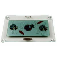 קרש חיתוך / מגש מלבני גדול רימונים בשורה רגליות אקריל