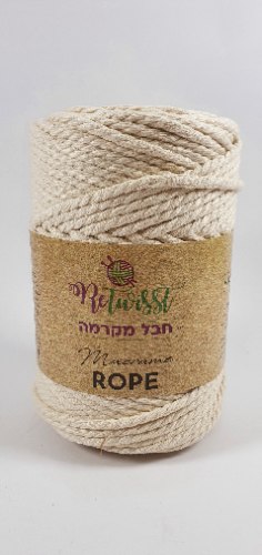 חבל ROPE מקרמה 4 מ"מ 95 מ' 500 גר' - טיבעי