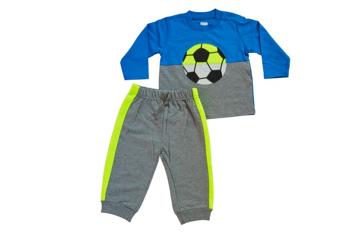 חליפת מעבר כדורגל כחול-אפור מלאנג' מכנס פרנצ׳ טרי