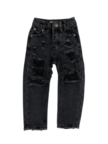 ג'ינס שחור קרעים 2-18