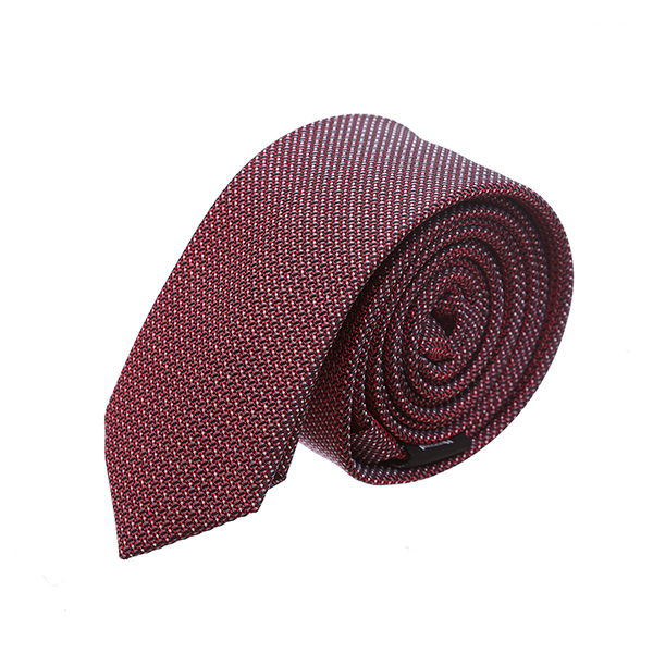 עניבה סלים מדוגמת בורדו יין