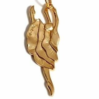 שרשרת מחול רקדנית גדולה מוזהבת