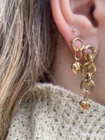 עגילי לילי לב זהב