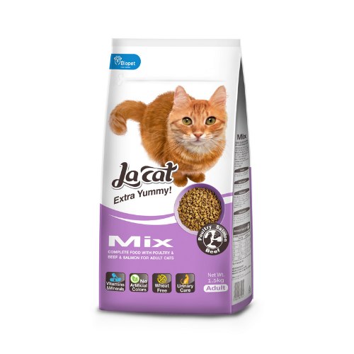 2 שקי מזון יבש לחתולים לה קט 7.2 ק"ג בטעם מיקס (עוף,כבד ודגים) -LA CAT MIX 7.2 KG