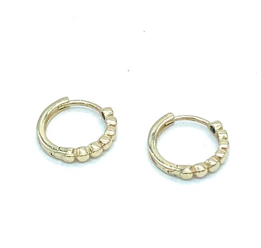 עגילי חישוק פלורי זהב 14 קראט