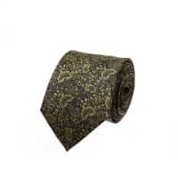 עניבה פייזלי זהב שחור
