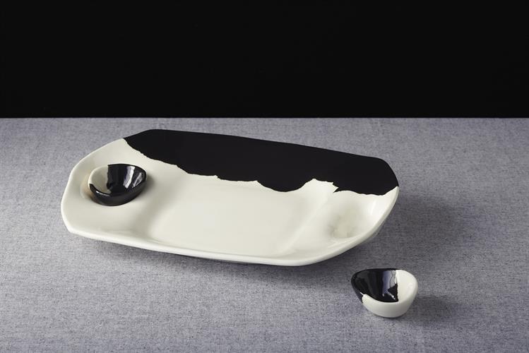 צלחת הגשה עם 2 קוקוטים מתנה