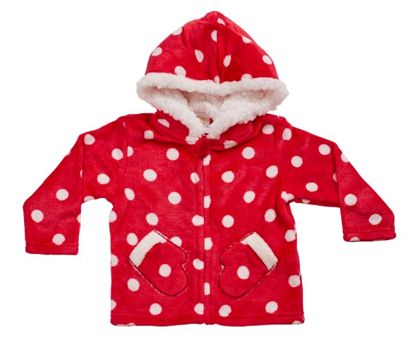 קפוצון פרווה נקודות - אדום/לבן