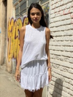 חצאית פשתן גזורה