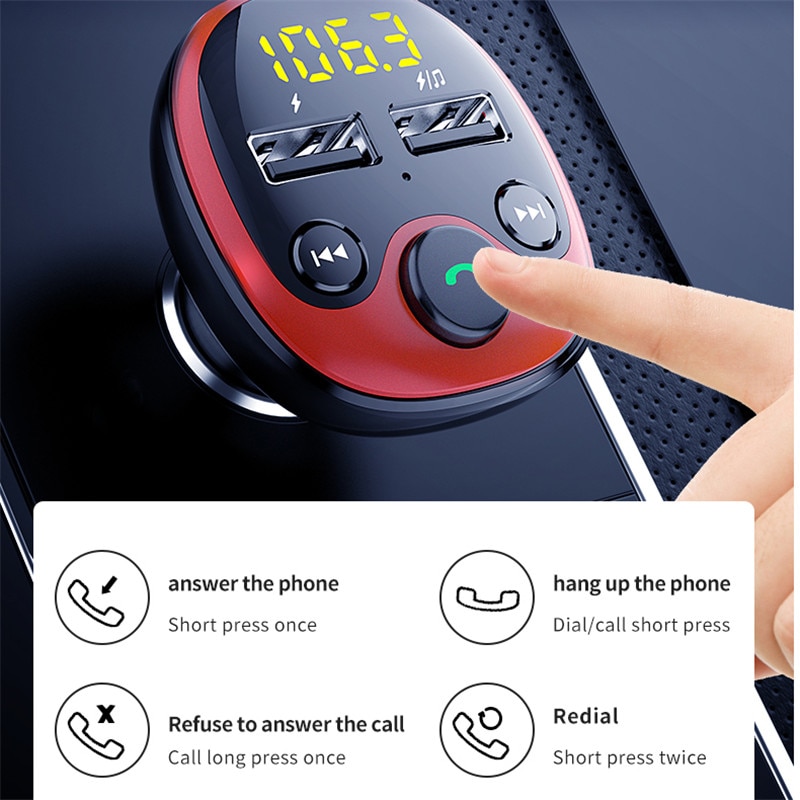 משדר fm לרכב+דיבורית+בלוטוס
