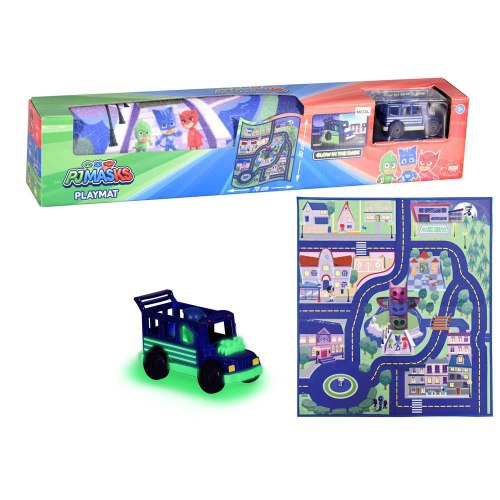 כח פיג'יי|PJ- שטיח משחק 80X70+ אוטובוס מתכת נינג'ה הלילה הזוהרת בחושך