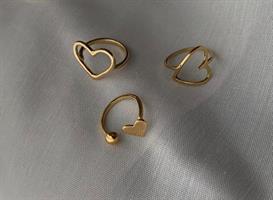 טבעת לב חדש זהב