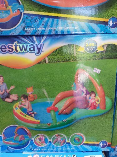 בריכת פעילות bestway מזרקה ו 3 משחקים 2.95m×1.99m