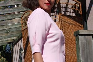 שמלת אייטיז ורודה מיני מידה XL/L