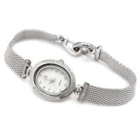 שעון מכסף לאישה משובץ אבני זרקון SH3257 | תכשיטי כסף