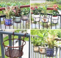 אדניות מדף מברזל לתליית עציצים בצבעים שונים