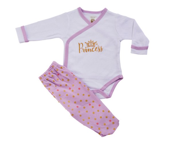 חליפת חזייה נסיכה לבן-סגול לילך טריקו