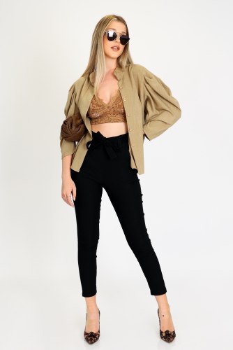 מכנס מייגן  שחור /אפור/חום