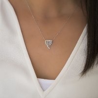 שרשרת ותליון זהב 14 קראט 0.08 קראט יהלומים 89043 - מחיר מבצע! 