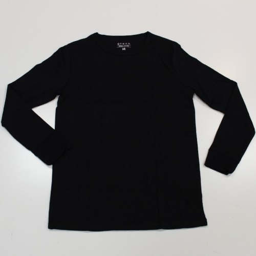 גופיית פלנל גבר צווארון עגול שחור