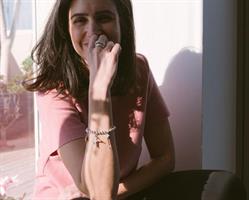 B-21 צמיד כסף עם תליונים (צ'ארמים) תלויים - אות לבחירתך