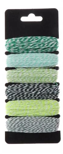 חוטי אופים סט 6 גווני ירוק טורקיז - 48 מ'