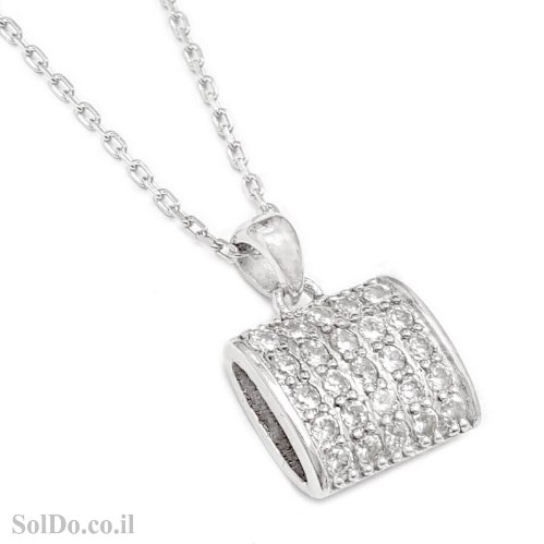 תליון מכסף משובץ  אבני זרקון T6174 | תכשיטי כסף