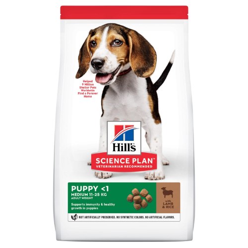 מזון לגורי כלבים הילס סיינס פלאן כבש 12 ק"ג HILL'S SCIENCE PLAN Medium Puppy Food with Lamb & Rice